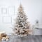 8ft. Pre-Lit Flocked Fraser Fir Artificial Christmas Tree with Warm White LED Lights